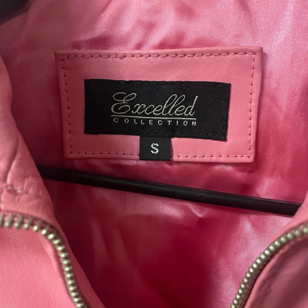 Excelled Collection Pink Leather Jacket